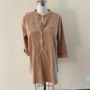 Tan long sleeve short dress